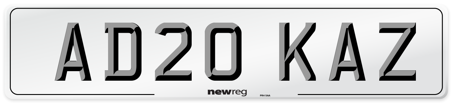 AD20 KAZ Number Plate from New Reg
